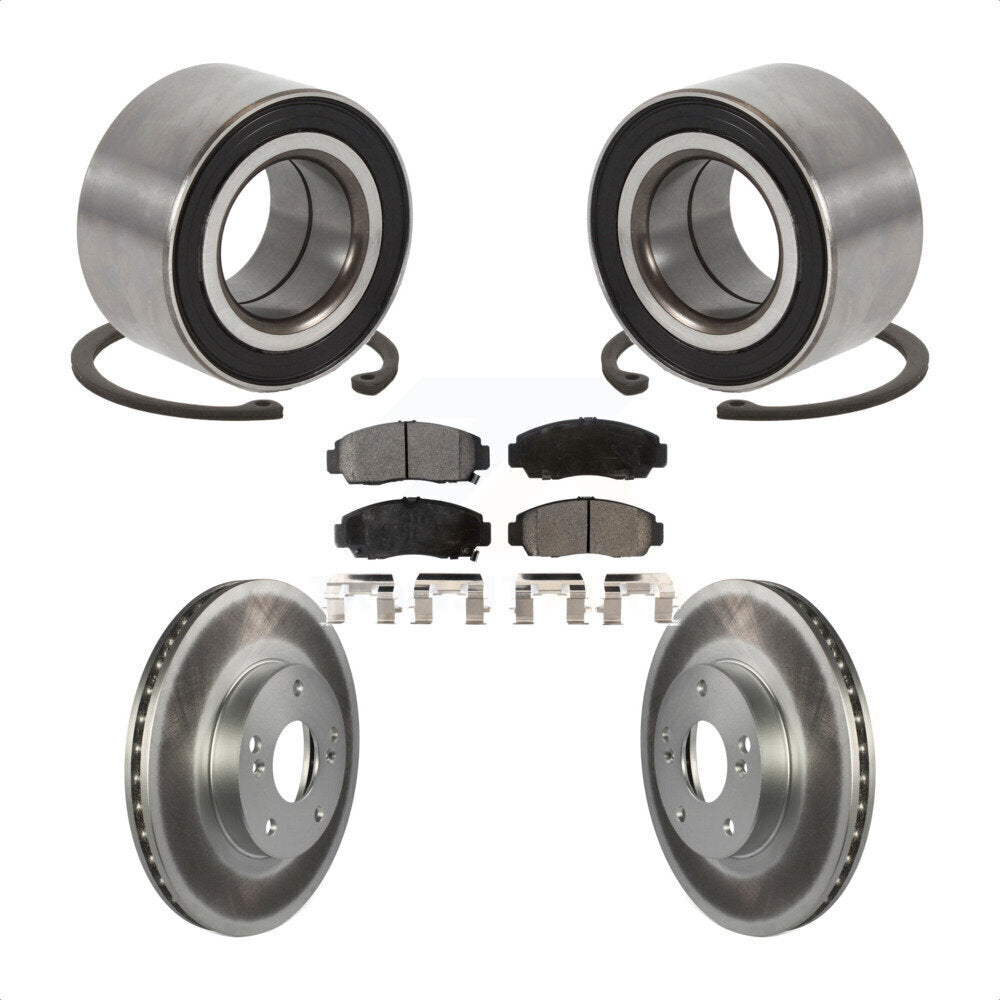 Front Wheel Bearing Coated Disc Brake Rotors And Semi-Metallic Pads Kit For Honda Accord KBB-101373