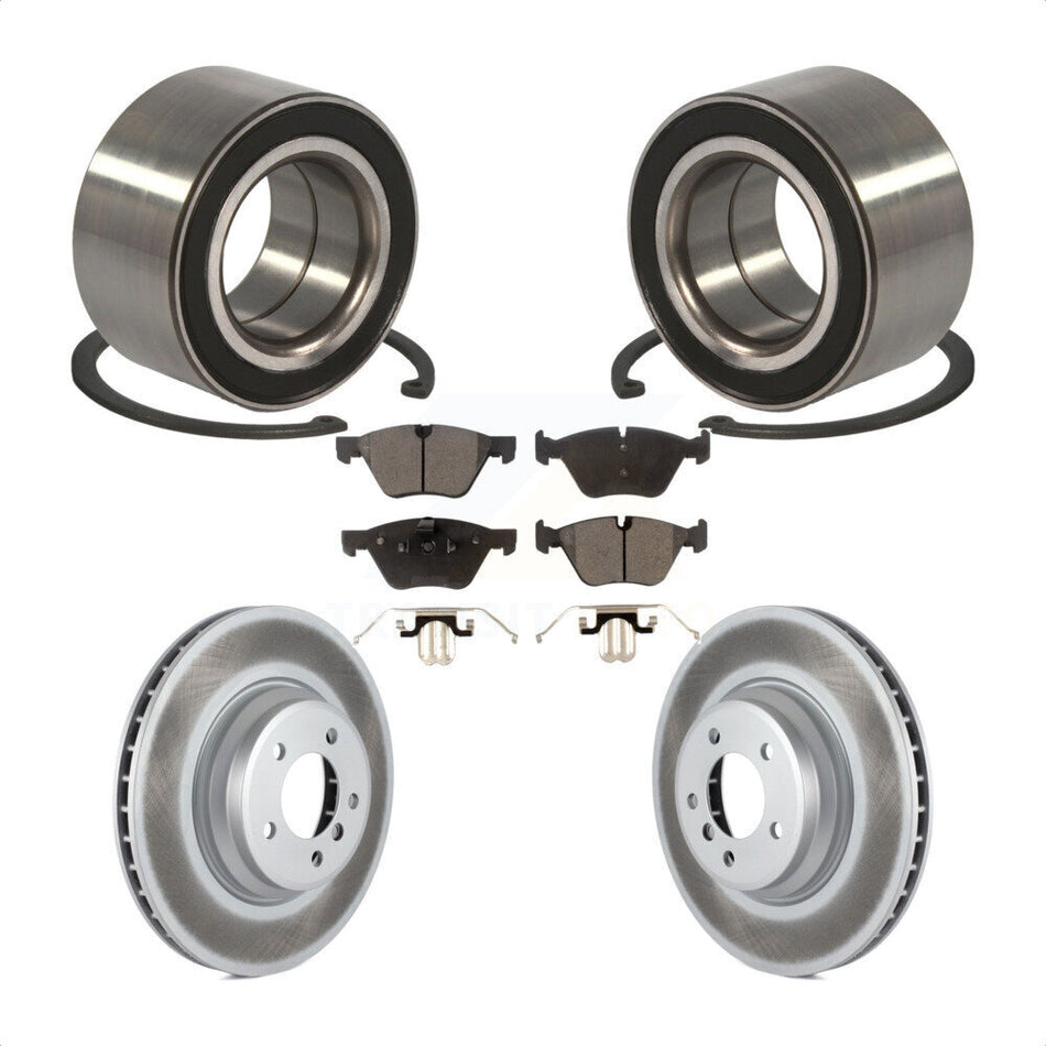 Front Wheel Bearing With Coated Disc Brake Rotors And Semi-Metallic Pads Kit For 2007 BMW 335xi KBB-101398