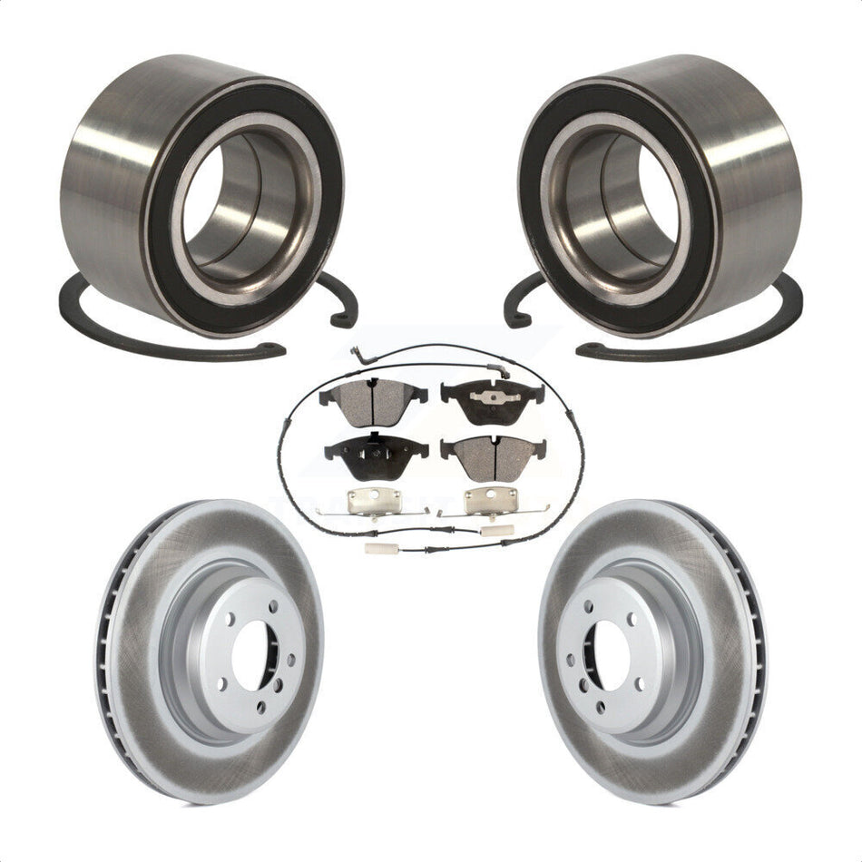 Front Wheel Bearing With Coated Disc Brake Rotors And Semi-Metallic Pads Kit For BMW 335i xDrive 335xi KBB-101399