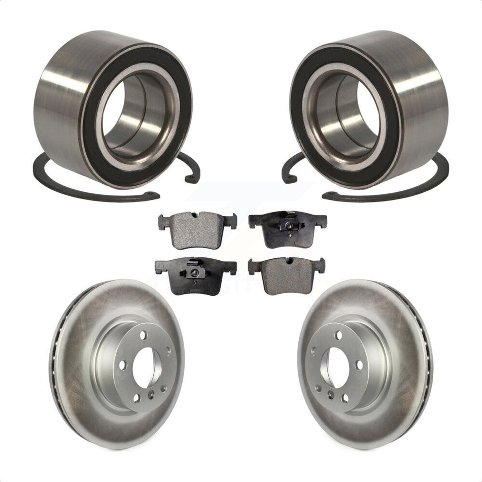 Front Wheel Bearing With Coated Disc Brake Rotors And Semi-Metallic Pads Kit For 2011-2012 BMW X3 KBB-101402