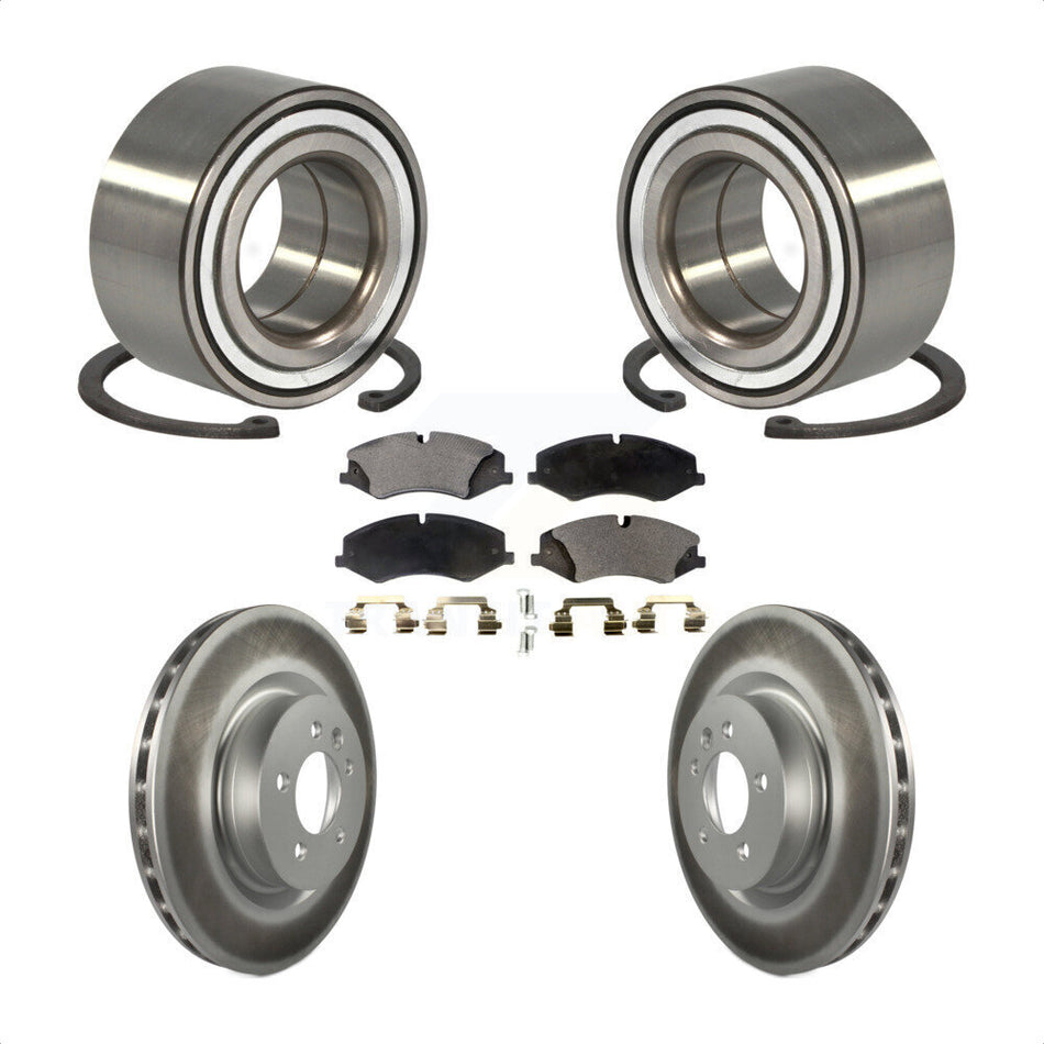 Front Wheel Bearing With Coated Disc Brake Rotors And Semi-Metallic Pads Kit For Land Rover Range Sport Discovery KBB-101404