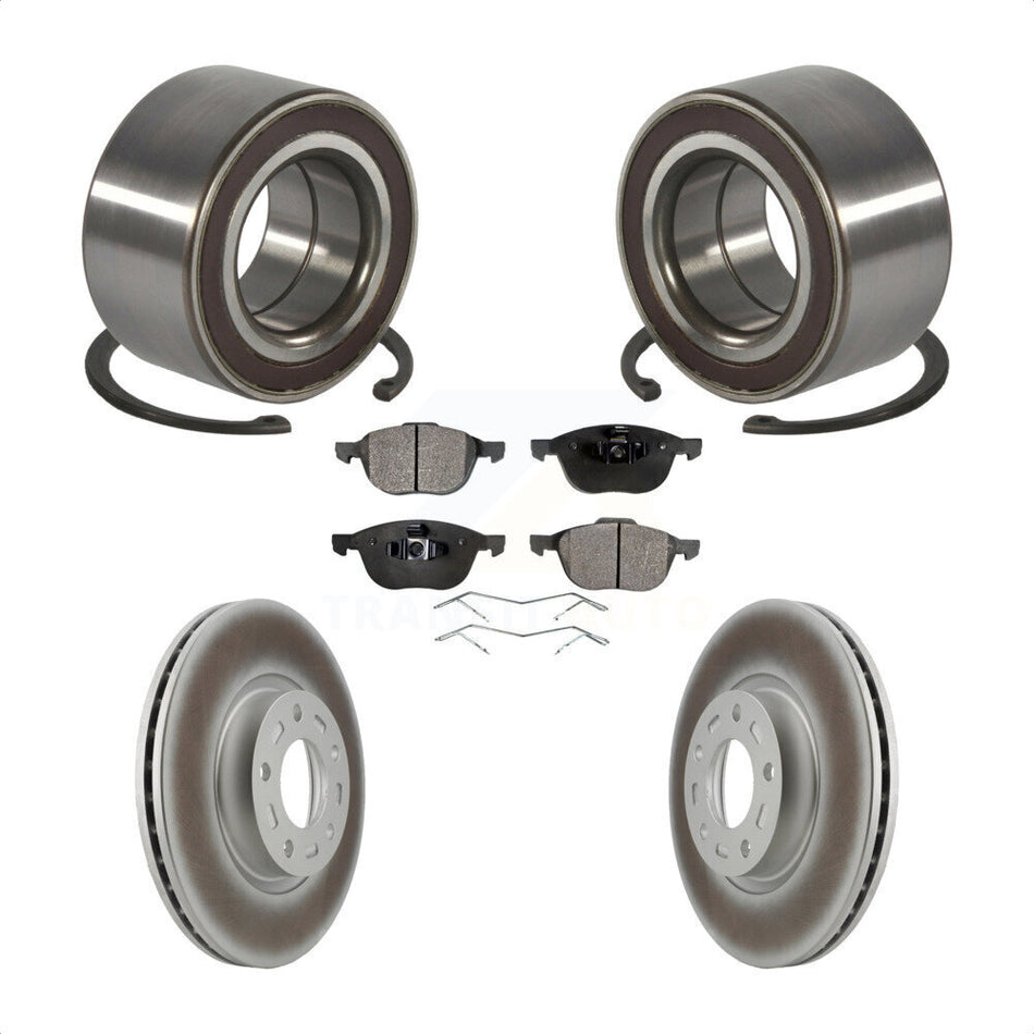 Front Wheel Bearing With Coated Disc Brake Rotors And Semi-Metallic Pads Kit For Mazda 3 5 Sport KBB-101472