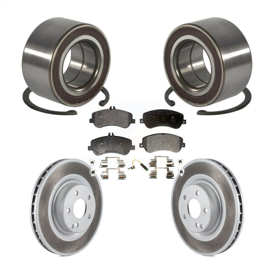Front Wheel Bearing With Coated Disc Brake Rotors And Semi-Metallic Pads Kit For Mercedes-Benz GLK350 GLK250 KBB-101486