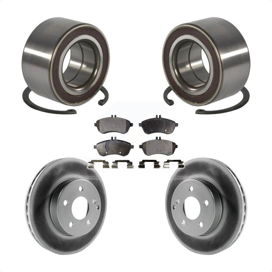 Front Wheel Bearing With Coated Disc Brake Rotors And Semi-Metallic Pads Kit For Mercedes-Benz C300 KBB-101487
