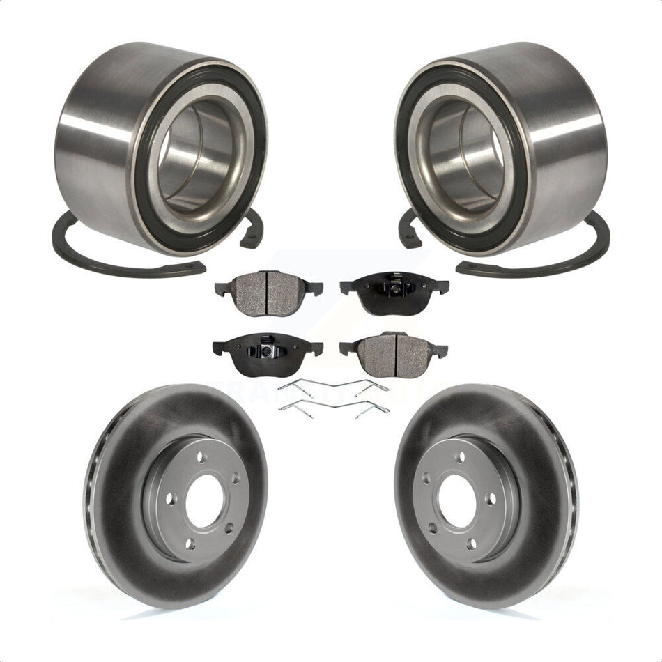Front Wheel Bearing With Coated Disc Brake Rotors And Semi-Metallic Pads Kit For Ford Focus C-Max KBB-101491