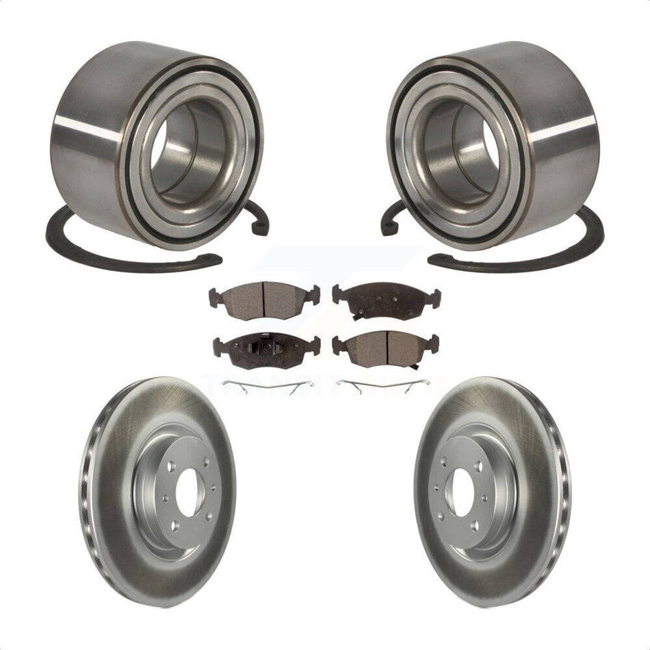 Front Wheel Bearing With Coated Disc Brake Rotors And Semi-Metallic Pads Kit For Fiat 500 KBB-101510