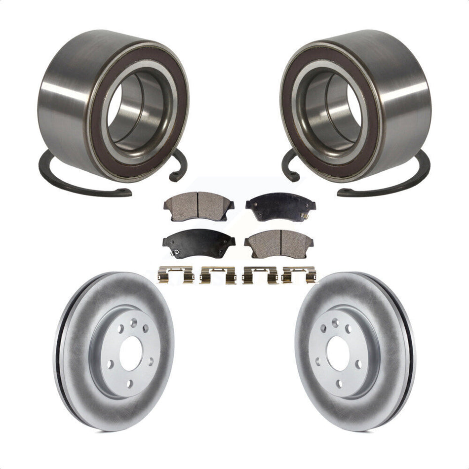 Front Wheel Bearing With Coated Disc Brake Rotors And Semi-Metallic Pads Kit For Chevrolet Sonic KBB-101529