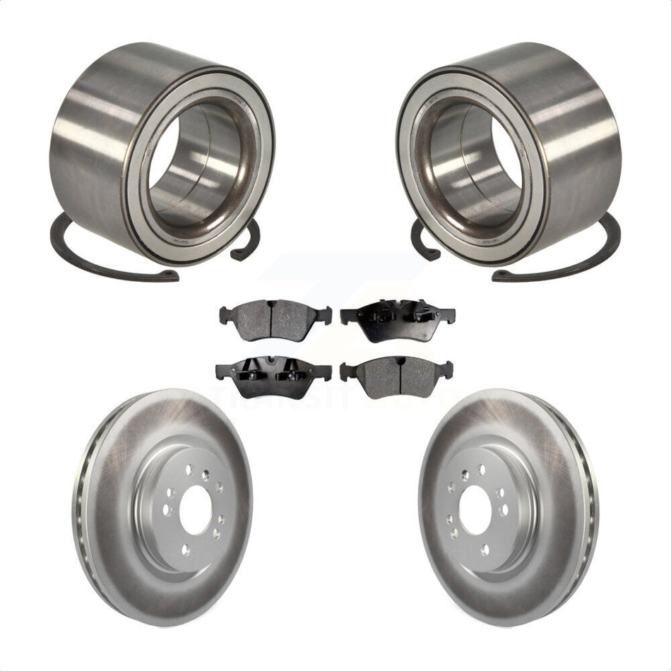 Front Wheel Bearing With Coated Disc Brake Rotors And Semi-Metallic Pads Kit For Mercedes-Benz ML350 R350 ML500 ML320 R500 R320 KBB-101535