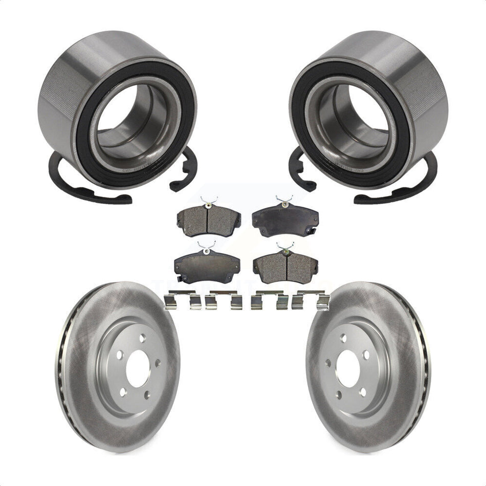 Front Wheel Bearing With Coated Disc Brake Rotors And Semi-Metallic Pads Kit For Chrysler PT Cruiser KBB-101537