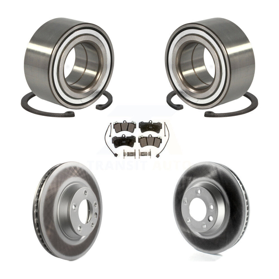 Front Wheel Bearing With Coated Disc Brake Rotors And Semi-Metallic Pads Kit For Audi Q7 Porsche Cayenne Volkswagen Touareg KBB-101549