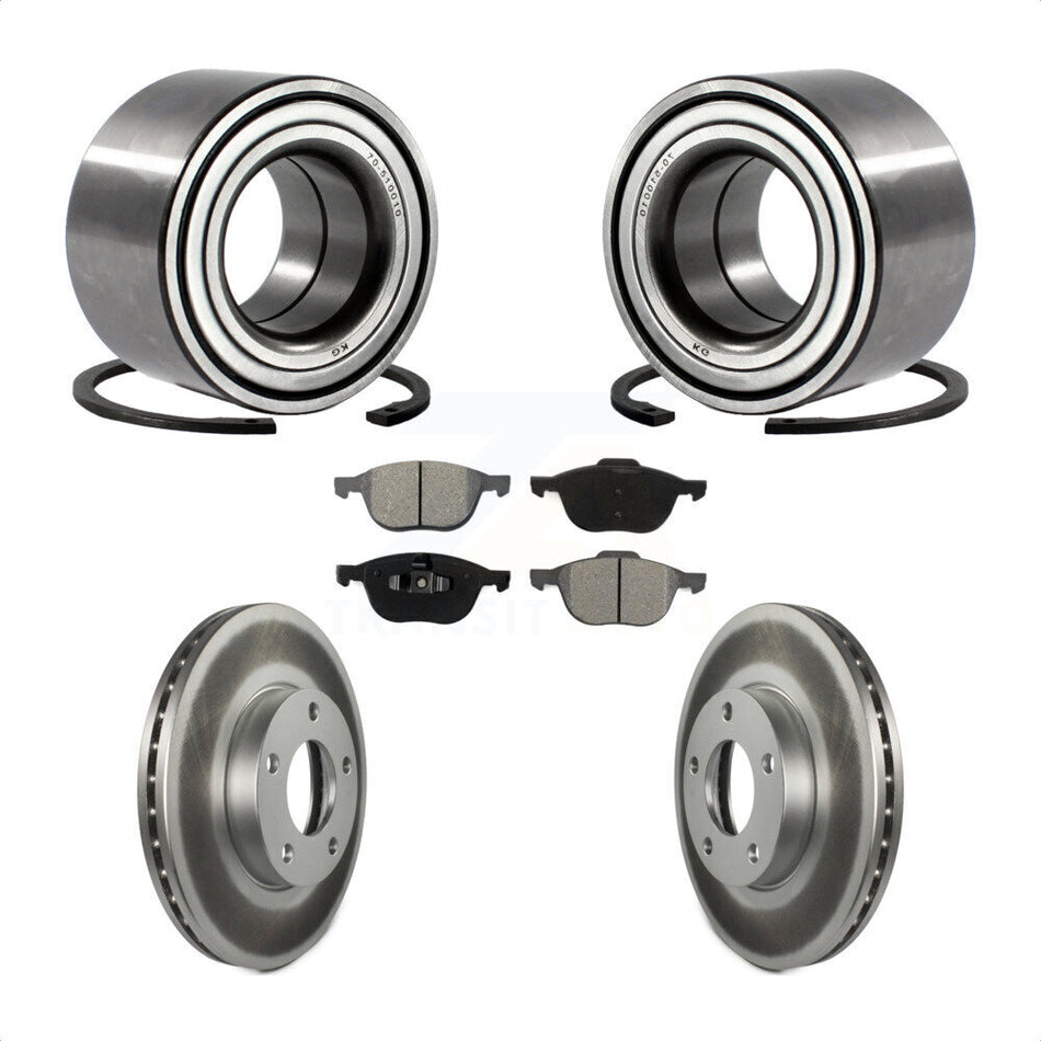 Front Wheel Bearing With Coated Disc Brake Rotors And Semi-Metallic Pads Kit For Mazda 3 KBB-101567