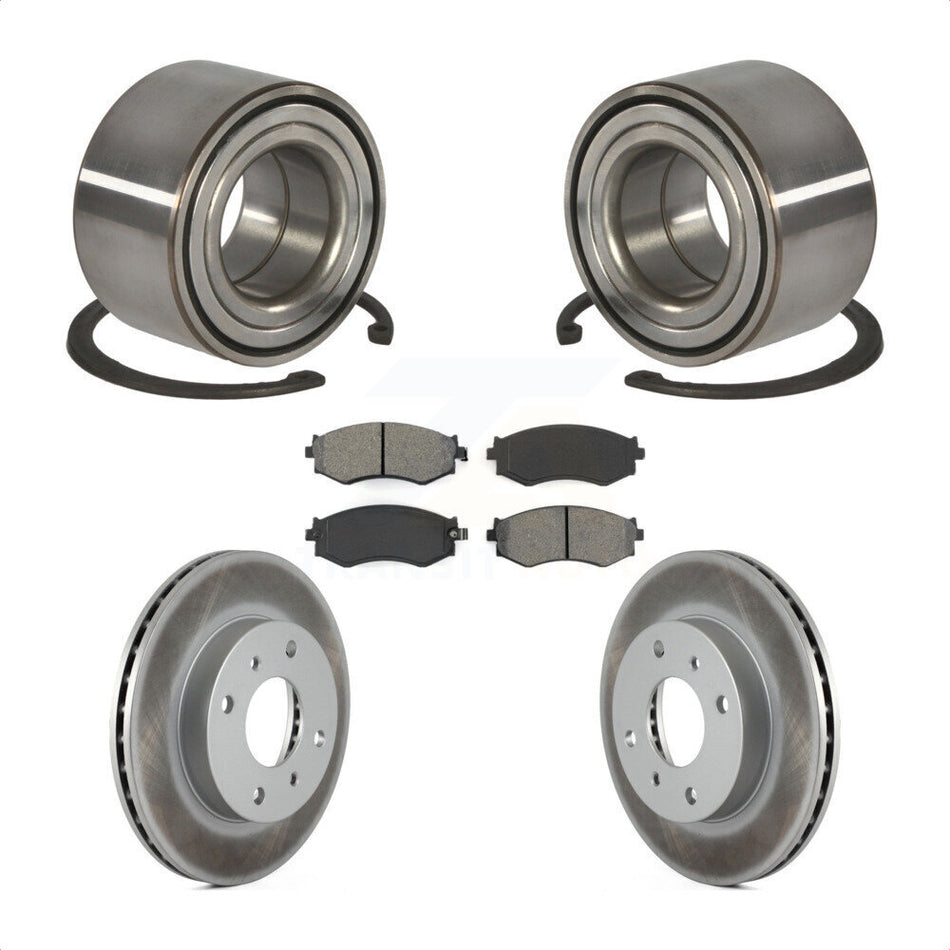 Front Wheel Bearing With Coated Disc Brake Rotors And Semi-Metallic Pads Kit For Nissan Sentra 1.8L KBB-101646