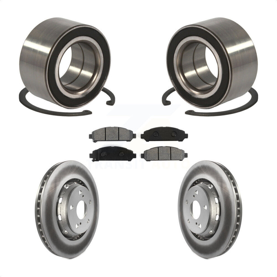 Front Wheel Bearing With Coated Disc Brake Rotors And Semi-Metallic Pads Kit For 2009-2016 Toyota Venza KBB-101669