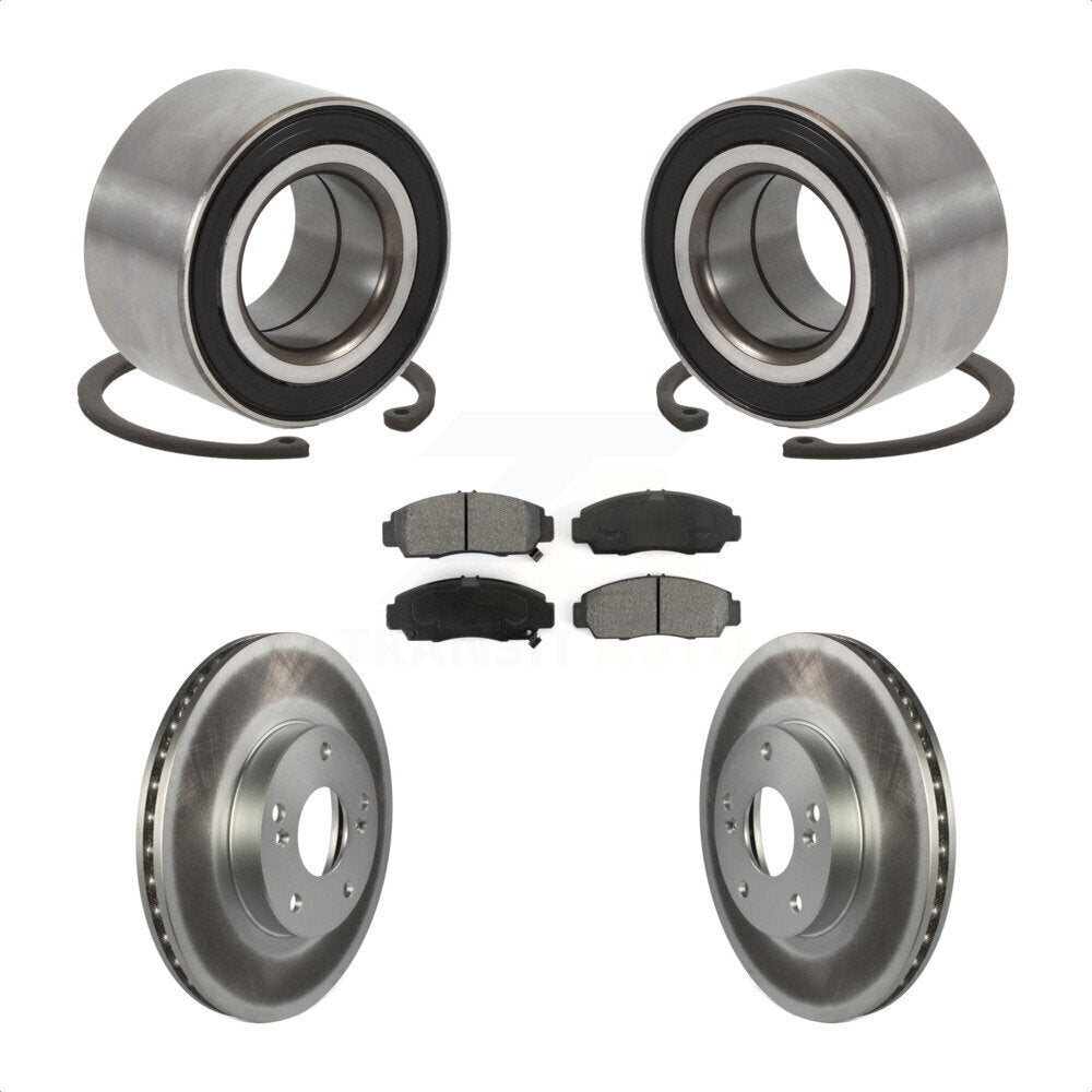 Front Wheel Bearing Coated Disc Brake Rotors And Semi-Metallic Pads Kit For Honda Accord KBB-101678