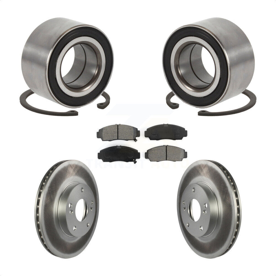Front Wheel Bearing Coated Disc Brake Rotors And Semi-Metallic Pads Kit For Honda Accord KBB-101678