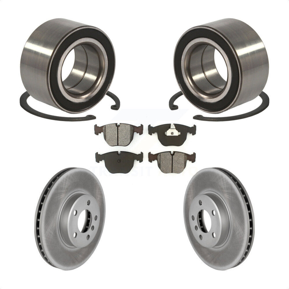 Front Wheel Bearing With Coated Disc Brake Rotors And Semi-Metallic Pads Kit For BMW X5 KBB-101704