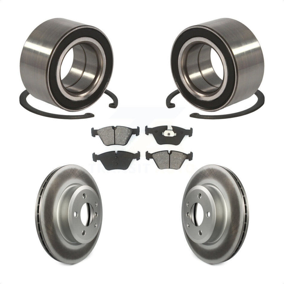Front Wheel Bearing With Coated Disc Brake Rotors And Semi-Metallic Pads Kit For 2004-2010 BMW X3 KBB-101706