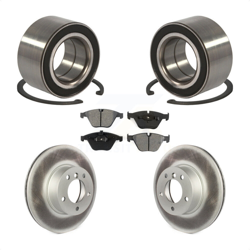 Front Wheel Bearing With Coated Disc Brake Rotors And Semi-Metallic Pads Kit For BMW 328i xDrive 328xi KBB-101711