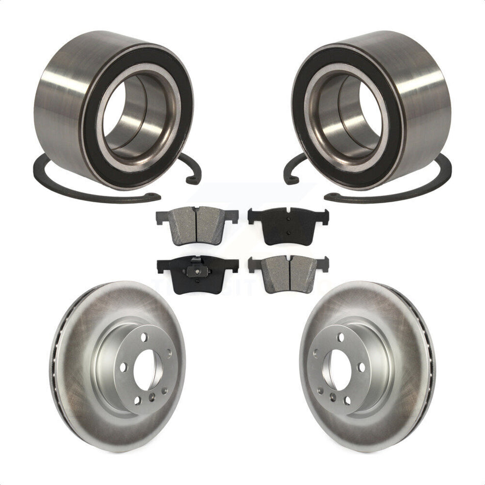 Front Wheel Bearing With Coated Disc Brake Rotors And Semi-Metallic Pads Kit For 2011-2012 BMW X3 KBB-101712