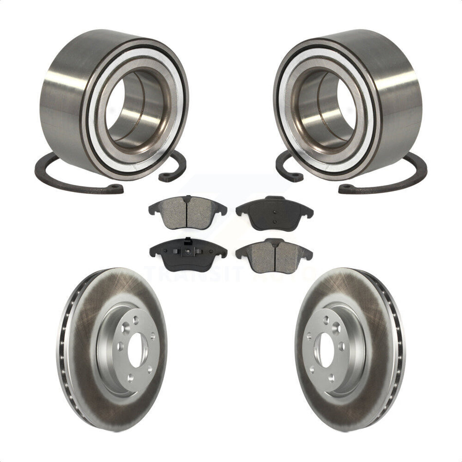 Front Wheel Bearing With Coated Disc Brake Rotors And Semi-Metallic Pads Kit For 2012-2015 Land Rover Range Evoque KBB-101713