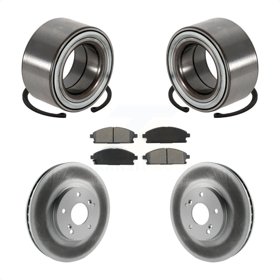 Front Wheel Bearing With Coated Disc Brake Rotors And Semi-Metallic Pads Kit For 2003-2006 Acura MDX KBB-101718