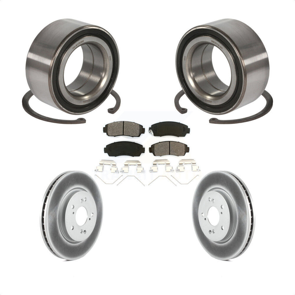 Front Wheel Bearing With Coated Disc Brake Rotors And Semi-Metallic Pads Kit For Honda Crosstour Accord KBB-101772