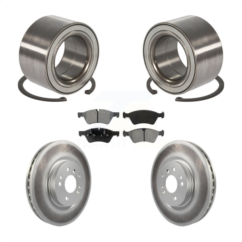 Front Wheel Bearing With Coated Disc Brake Rotors And Semi-Metallic Pads Kit For 2010-2011 Mercedes-Benz ML450 KBB-101778