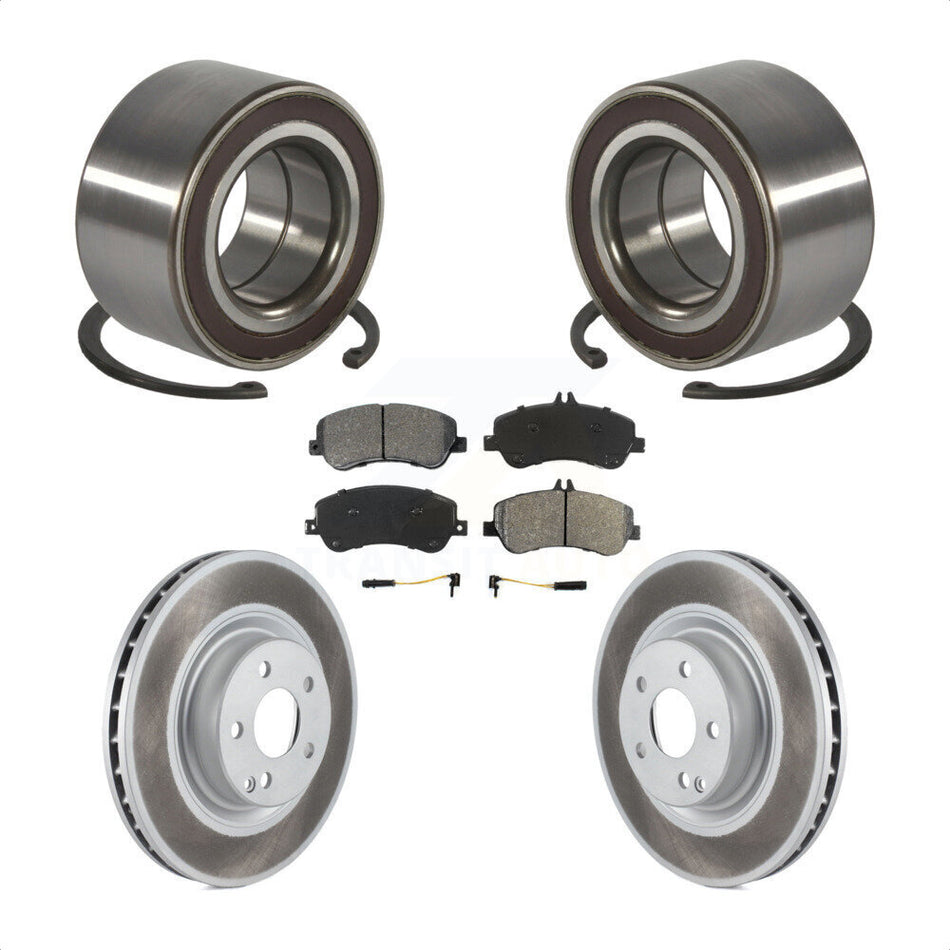 Front Wheel Bearing With Coated Disc Brake Rotors And Semi-Metallic Pads Kit For Mercedes-Benz GLK350 GLK250 KBB-101790
