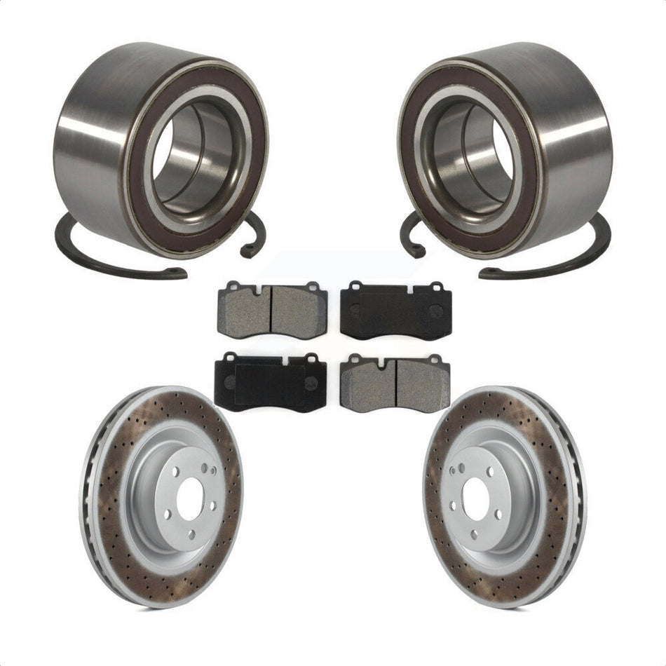 Front Wheel Bearing With Coated Disc Brake Rotors And Semi-Metallic Pads Kit For Mercedes-Benz S550 CL550 S350 KBB-101791