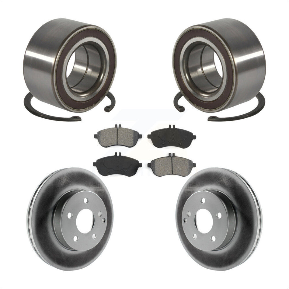 Front Wheel Bearing With Coated Disc Brake Rotors And Semi-Metallic Pads Kit For Mercedes-Benz C300 KBB-101792