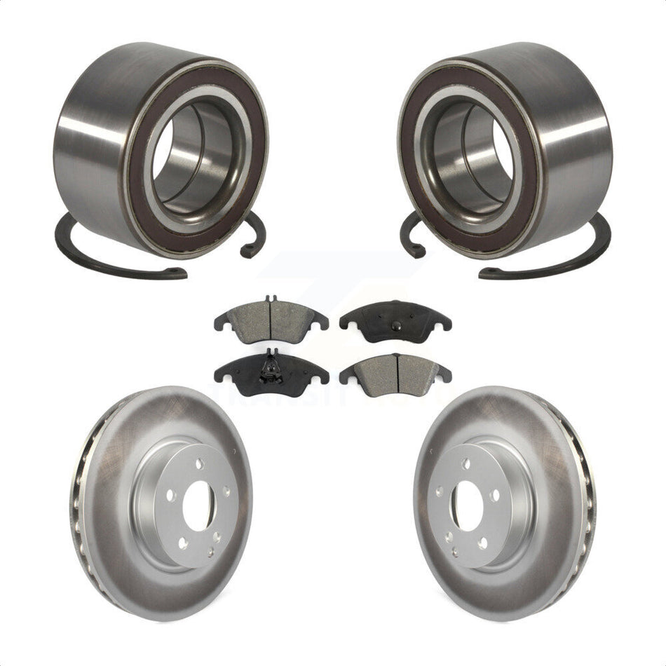 Front Wheel Bearing With Coated Disc Brake Rotors And Semi-Metallic Pads Kit For Mercedes-Benz E350 C300 E400 C350 E250 KBB-101794