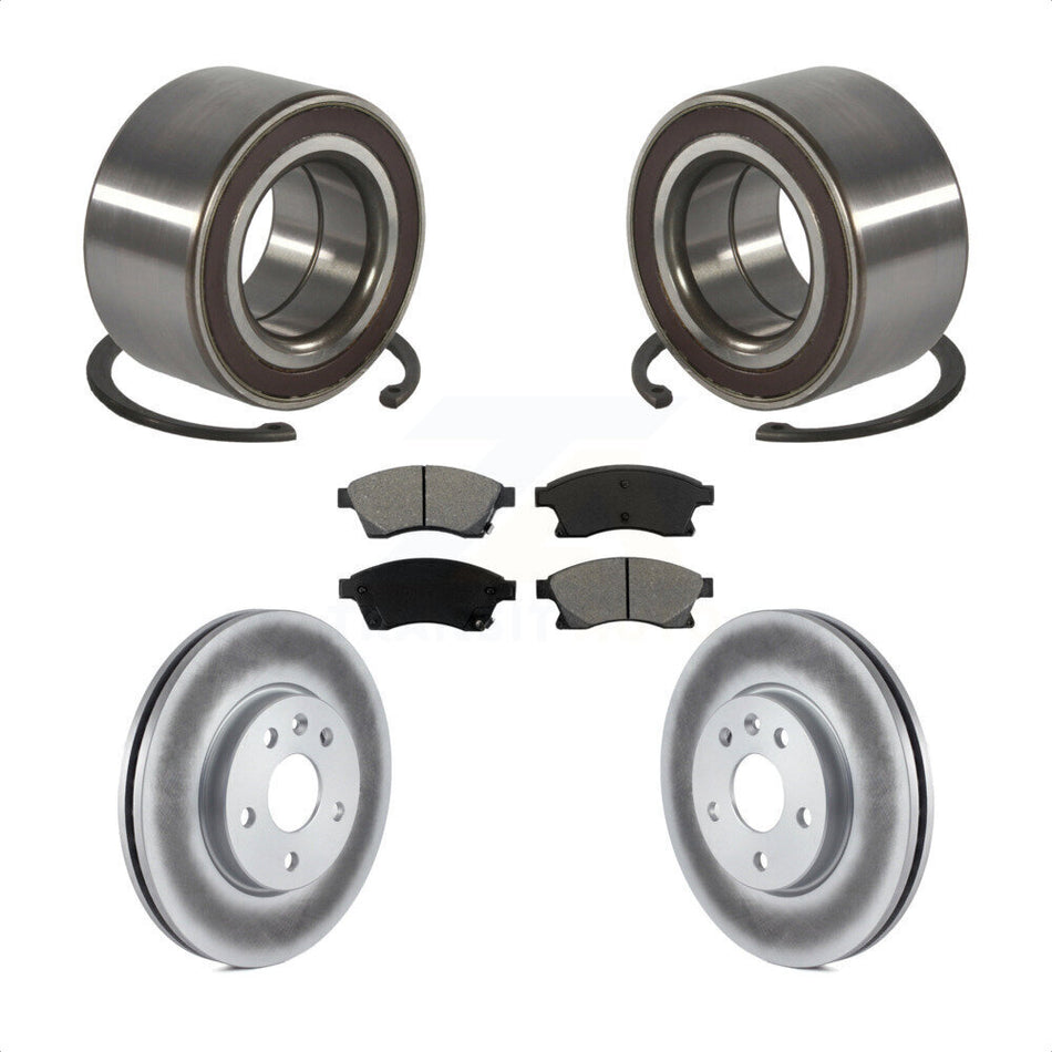 Front Wheel Bearing With Coated Disc Brake Rotors And Semi-Metallic Pads Kit For Chevrolet Sonic KBB-101829