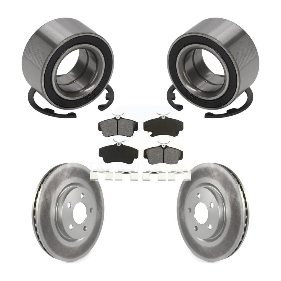 Front Wheel Bearing With Coated Disc Brake Rotors And Semi-Metallic Pads Kit For Chrysler PT Cruiser KBB-101836