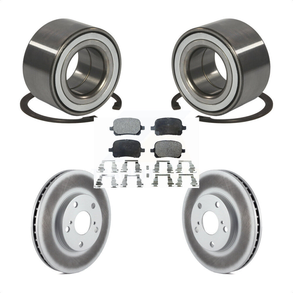 Front Wheel Bearing With Coated Disc Brake Rotors And Ceramic Pads Kit For Toyota Camry Avalon Lexus ES300 Solara KBB-101851