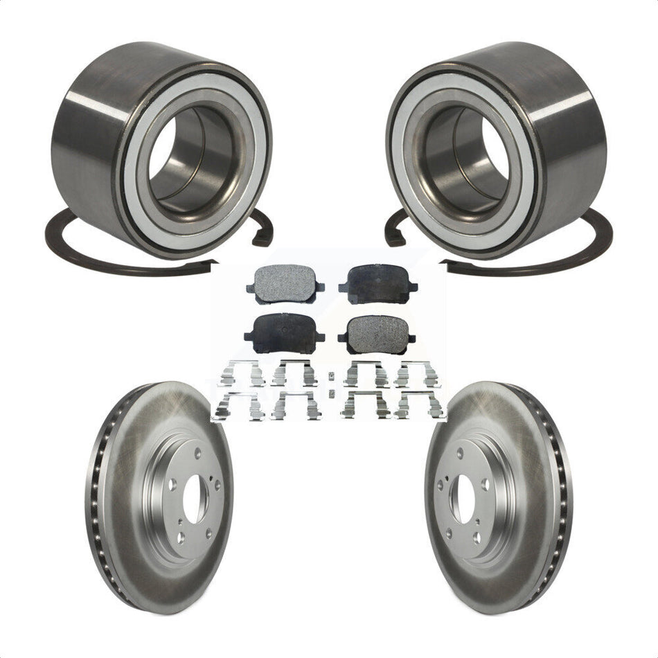 Front Wheel Bearing With Coated Disc Brake Rotors And Ceramic Pads Kit For 1999-2001 Lexus RX300 KBB-101853