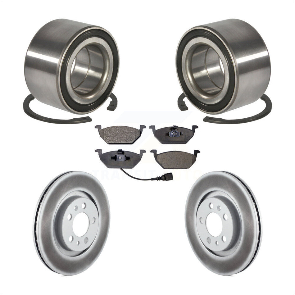 Front Wheel Bearing With Coated Disc Brake Rotors And Ceramic Pads Kit For Volkswagen Beetle Jetta Golf City KBB-101870