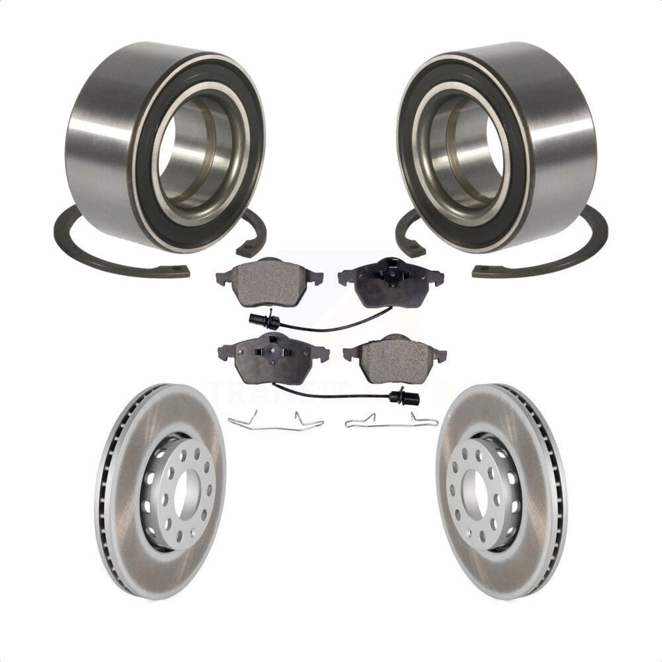 Front Wheel Bearing With Coated Disc Brake Rotors And Ceramic Pads Kit For Volkswagen Passat Audi A4 Quattro KBB-101881