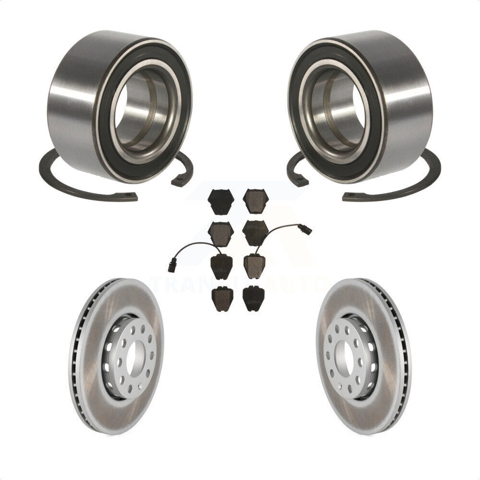 Front Wheel Bearing With Coated Disc Brake Rotors And Ceramic Pads Kit For Volkswagen Passat KBB-101882