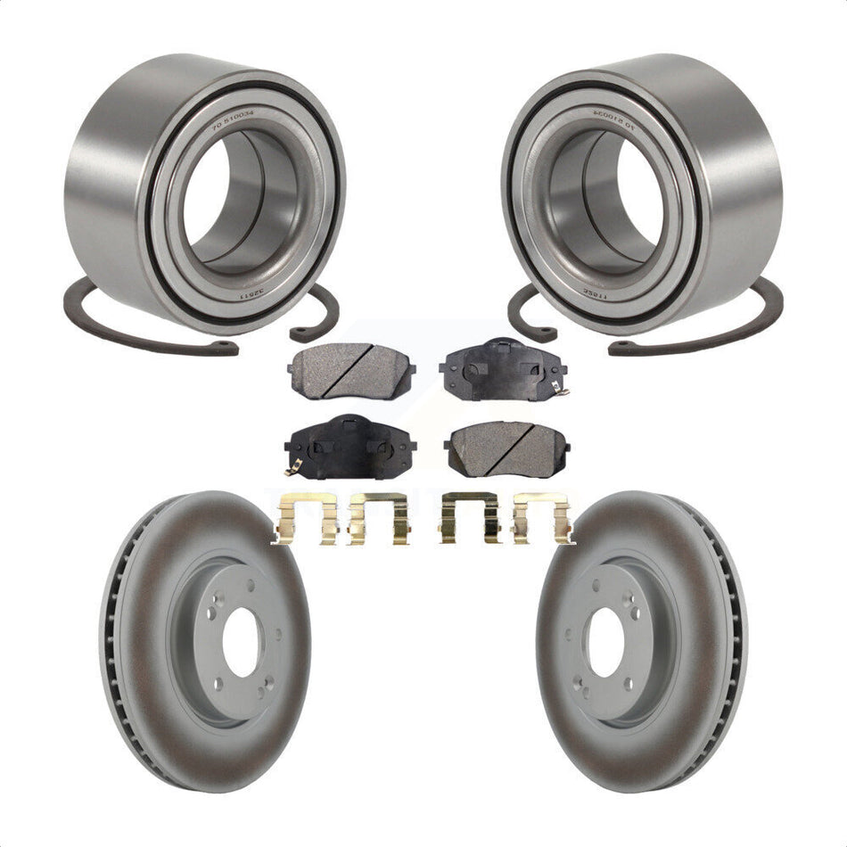 Front Wheel Bearing With Coated Disc Brake Rotors And Ceramic Pads Kit For Hyundai Tucson Kia Sportage KBB-101906