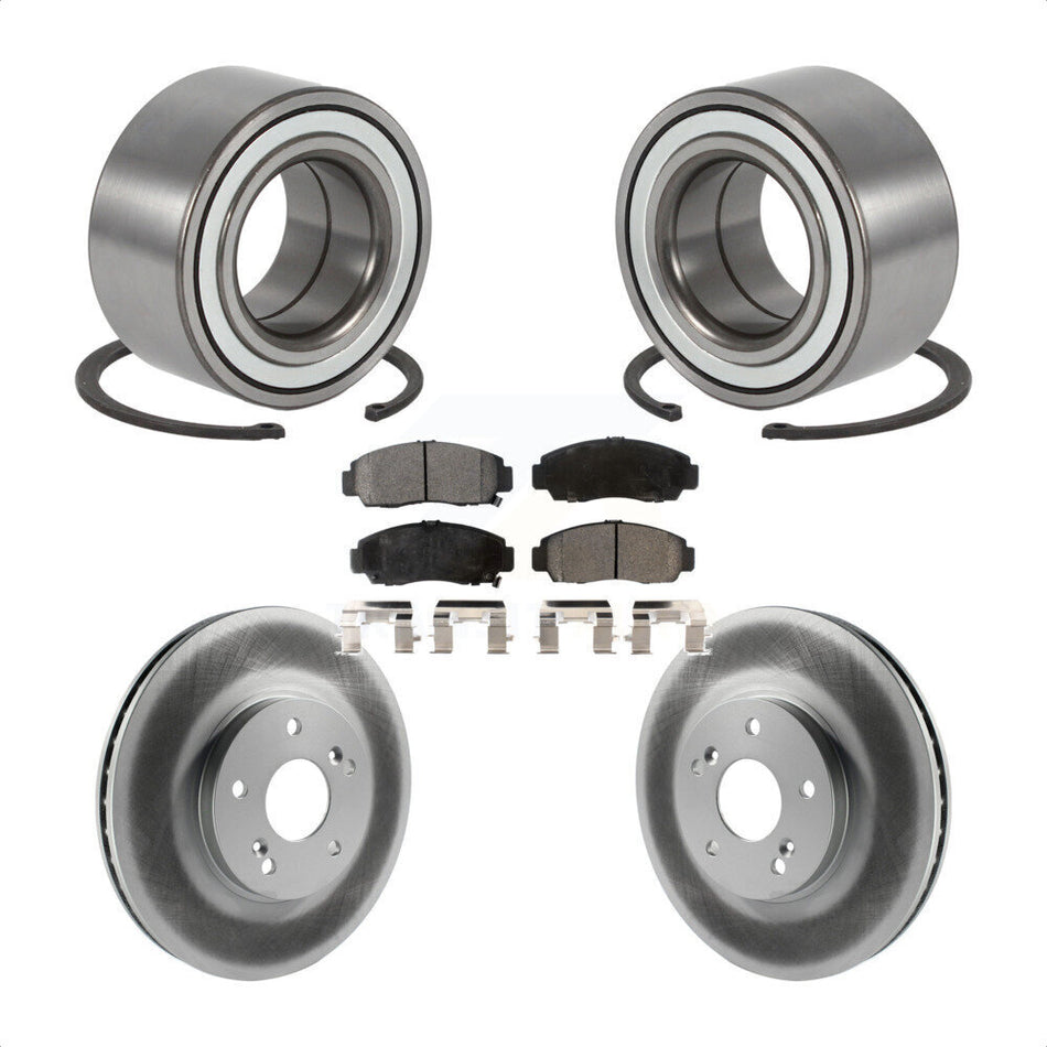 Front Wheel Bearing With Coated Disc Brake Rotors And Ceramic Pads Kit For Acura TL CL KBB-101917