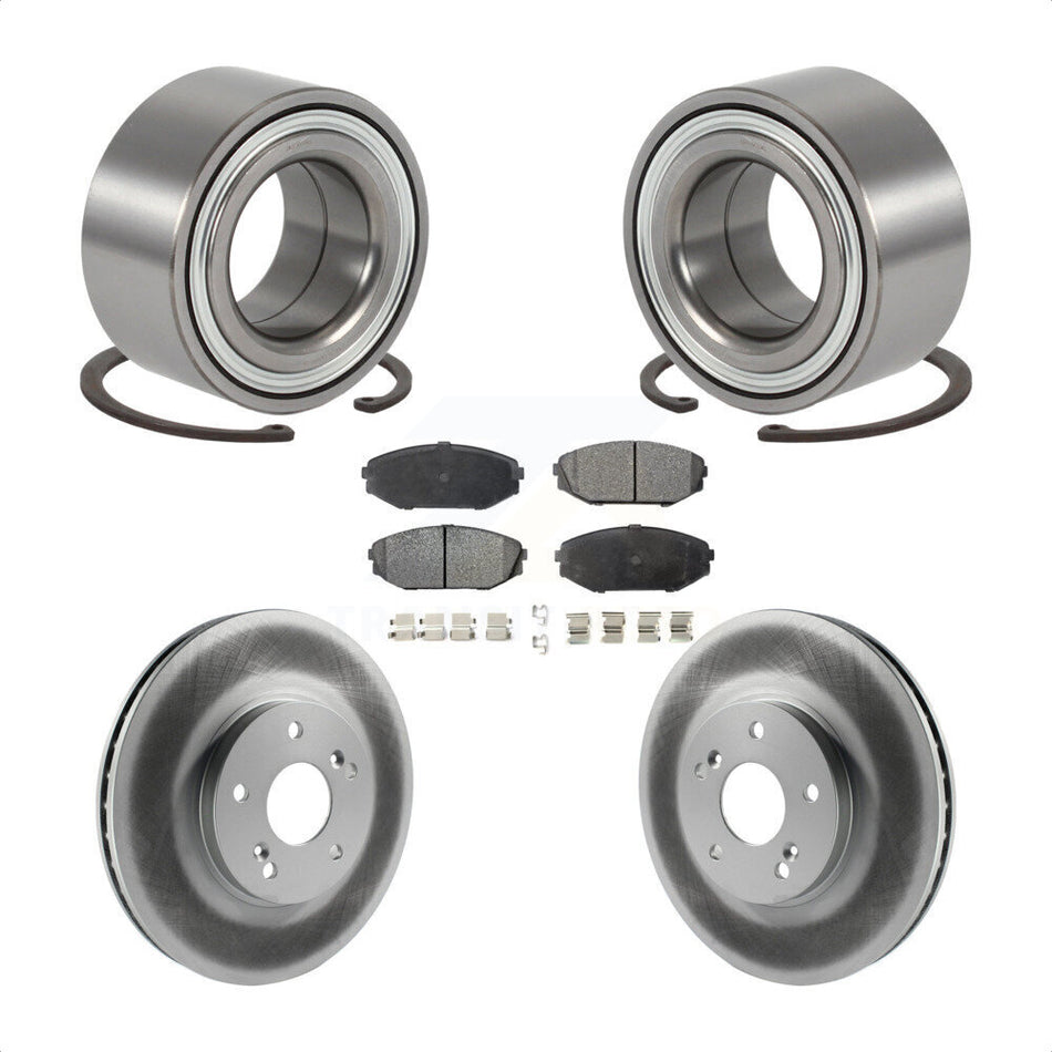 Front Wheel Bearing With Coated Disc Brake Rotors And Ceramic Pads Kit For 1999-2004 Honda Odyssey KBB-101934