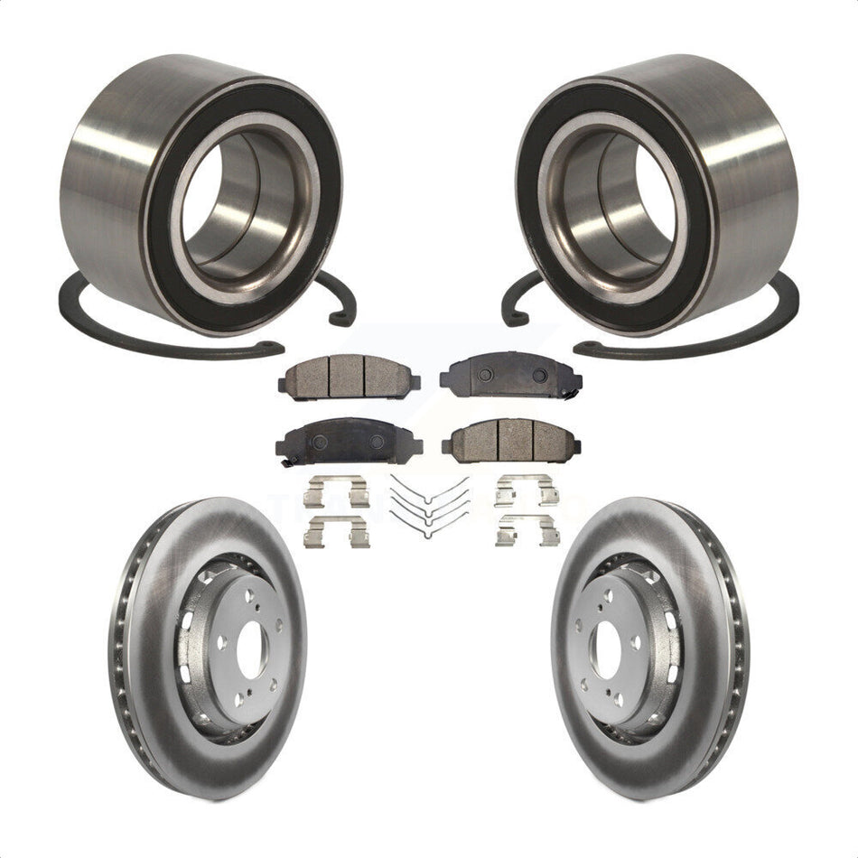Front Wheel Bearing With Coated Disc Brake Rotors And Ceramic Pads Kit For 2009-2016 Toyota Venza KBB-101963