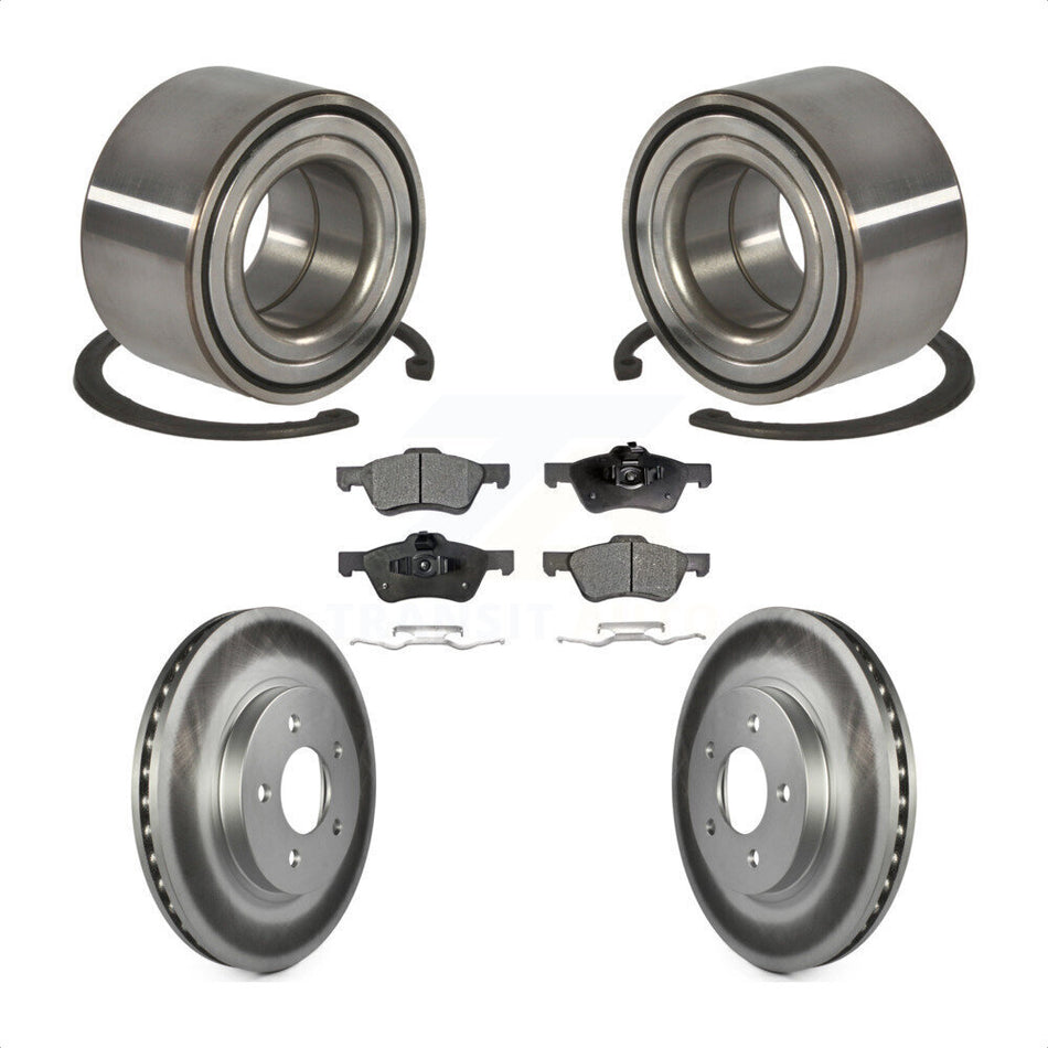 Front Wheel Bearing With Coated Disc Brake Rotors And Ceramic Pads Kit For Ford Escape Mercury Mariner Mazda Tribute KBB-101970