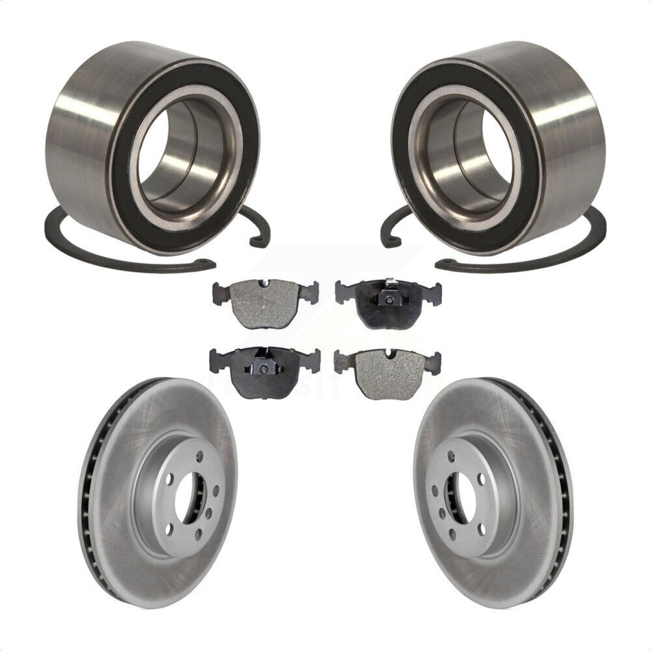 Front Wheel Bearing With Coated Disc Brake Rotors And Ceramic Pads Kit For BMW X5 KBB-101998