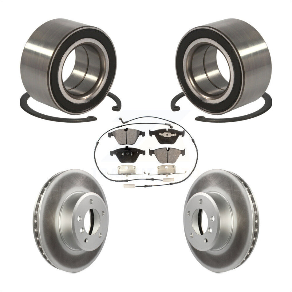 Front Wheel Bearing With Coated Disc Brake Rotors And Ceramic Pads Kit For BMW 530xi 535xi 528i xDrive 535i 528xi 525xi KBB-101999