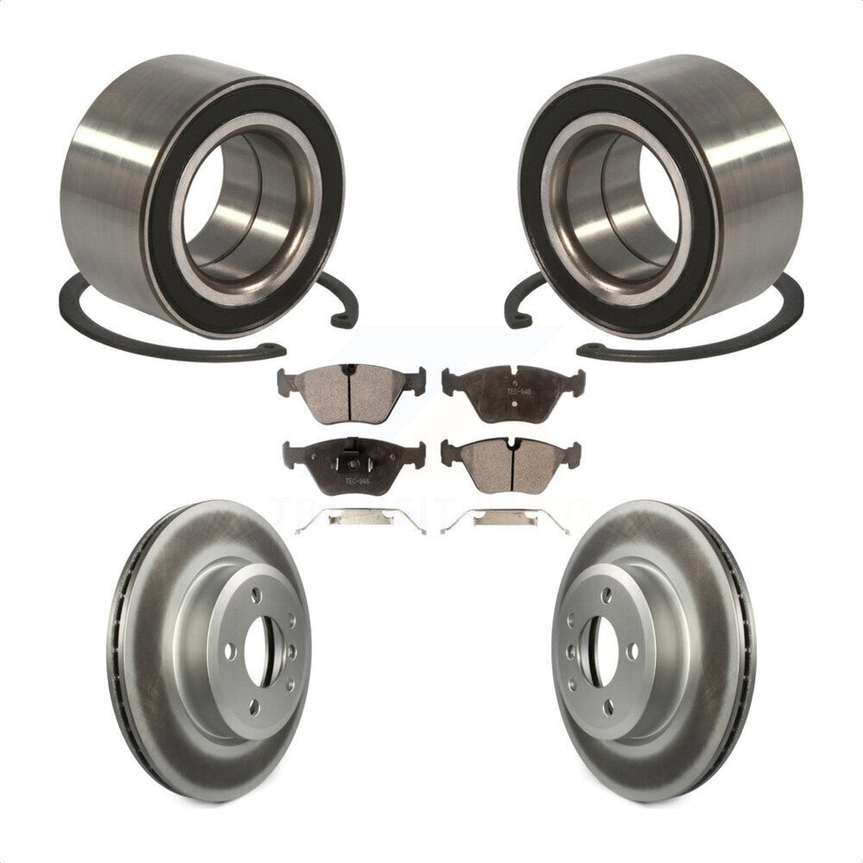 Front Wheel Bearing With Coated Disc Brake Rotors And Ceramic Pads Kit For 2004-2010 BMW X3 KBB-102000