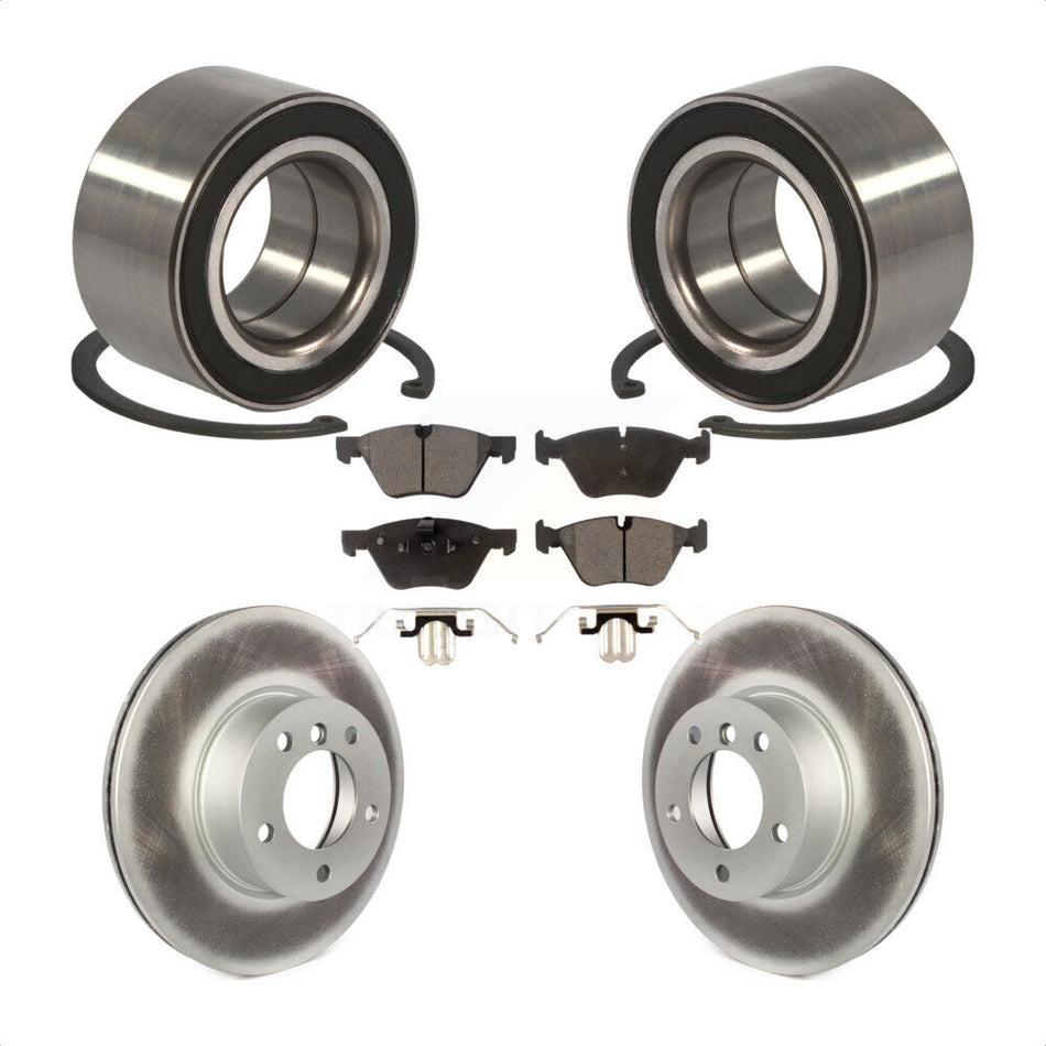 Front Wheel Bearing With Coated Disc Brake Rotors And Ceramic Pads Kit For 2008 BMW 328xi To 08 07 KBB-102004