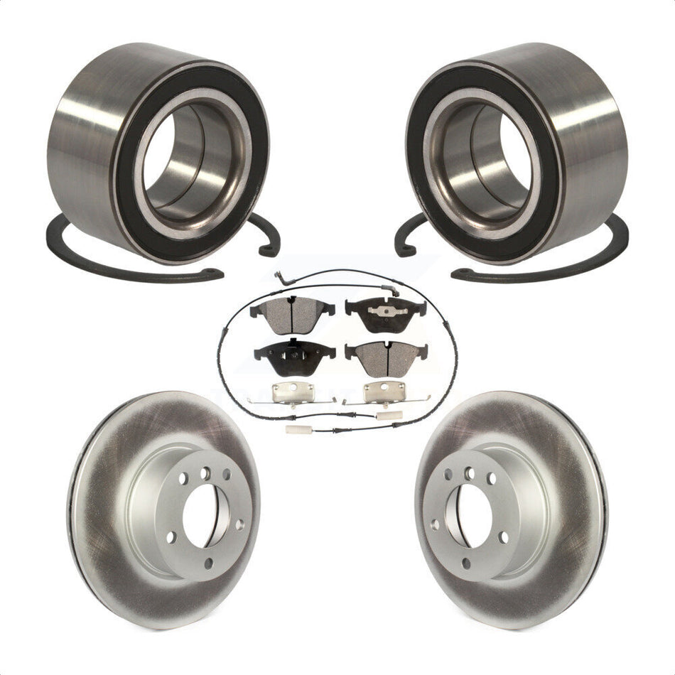 Front Wheel Bearing With Coated Disc Brake Rotors And Ceramic Pads Kit For BMW 328i xDrive 328xi KBB-102005