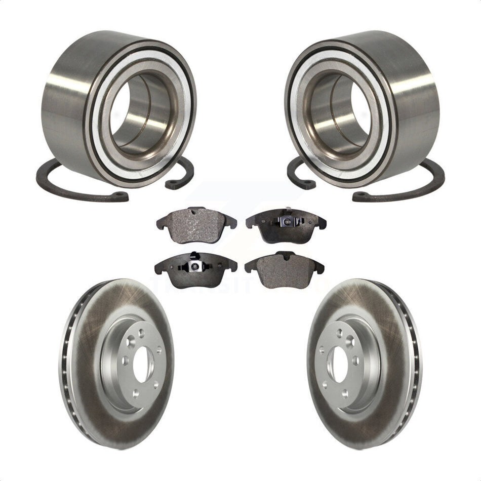 Front Wheel Bearing With Coated Disc Brake Rotors And Ceramic Pads Kit For 2012-2015 Land Rover Range Evoque KBB-102013