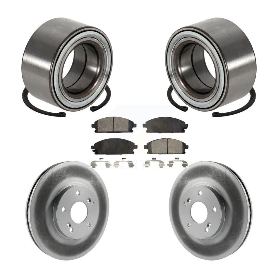 Front Wheel Bearing With Coated Disc Brake Rotors And Ceramic Pads Kit For 2003-2006 Acura MDX KBB-102019